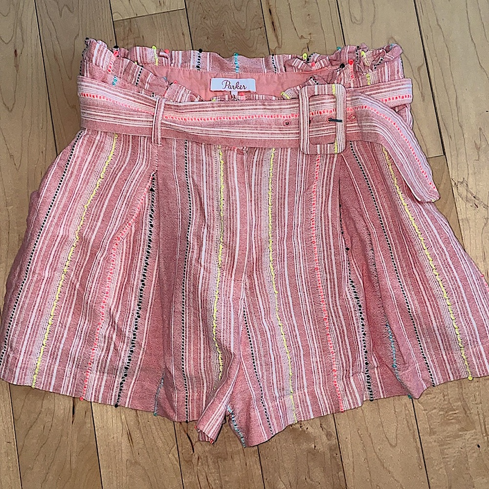 Parker Striped Pink Women's Shorts Belted boho size 6